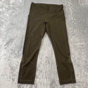Lululemon Leggings Size 4 All The Right Places Crop II Olive Green Pockets